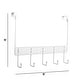 preview thumbnail 2 of 3, Elle Décor Dentelle 5 Hook Over the Door Hook in White - 15"x 4"x 10"
