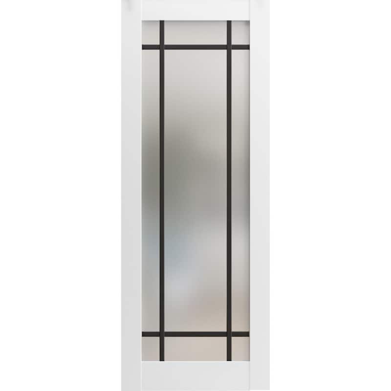 Slab Barn Door Panel 18 x 80 Planum 2112 White Silk Sturdy Finished - White - 18" x 84"