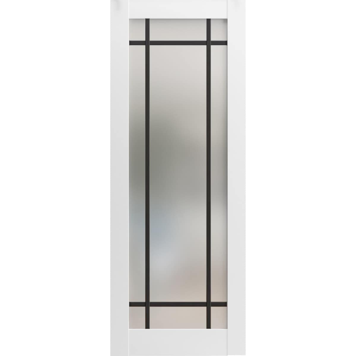 SartoDoors Planum 2112 | Bedroom Door Barn Door | Solid Wood | 18x80, White Silk Bathroom Door Pantry Door Closet Door