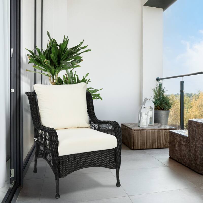 Aoodor Outdoor Deep Seat Cushion Set, Waterproof Patio Furniture Cushions with Adjustable Straps & Removable Cover