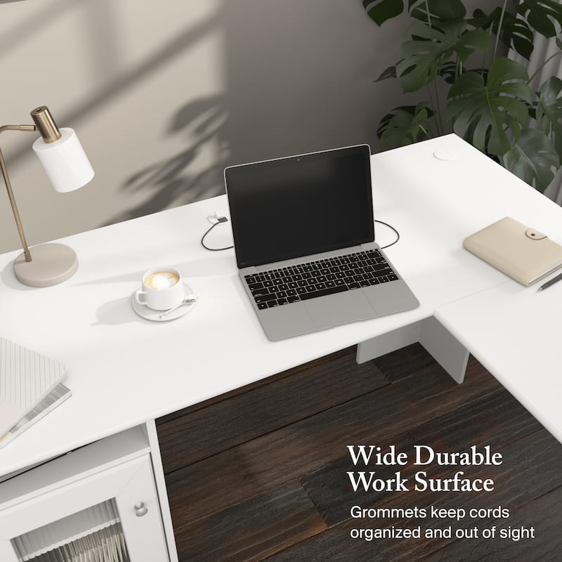 Bush Home Cabot 60W L Shaped Computer Desk with Storage