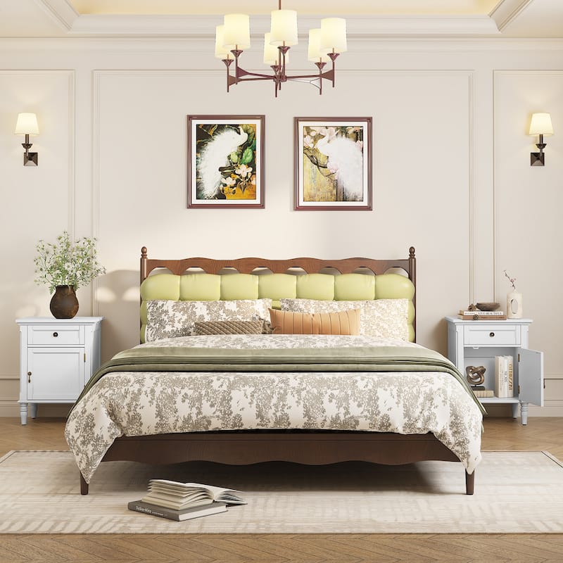 1-Drawer Bedside Table with Storage Function (Set of 2)