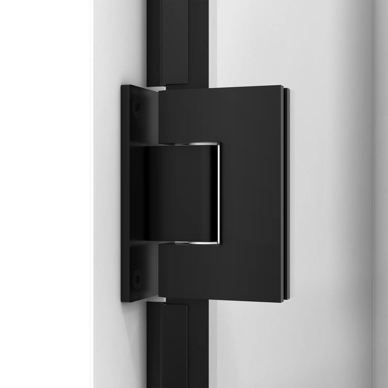 Unidoor Madrid 58-58 1/2 in. x 72 in. Hinged Shower Door in Satin Black