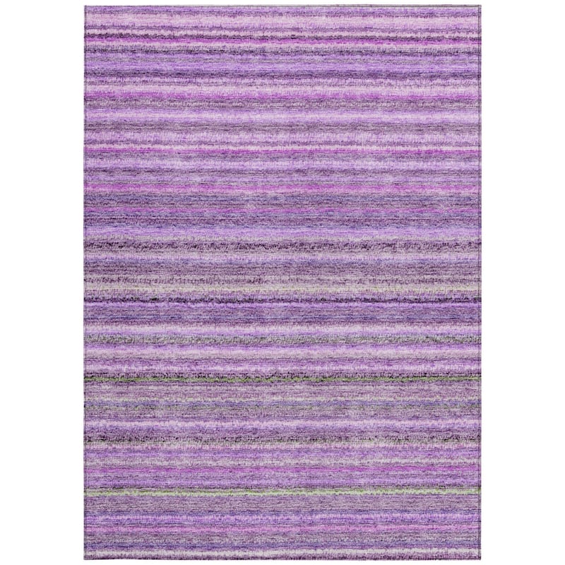 HomeRoots Striped Transitional Rectangle Outdoor Rug