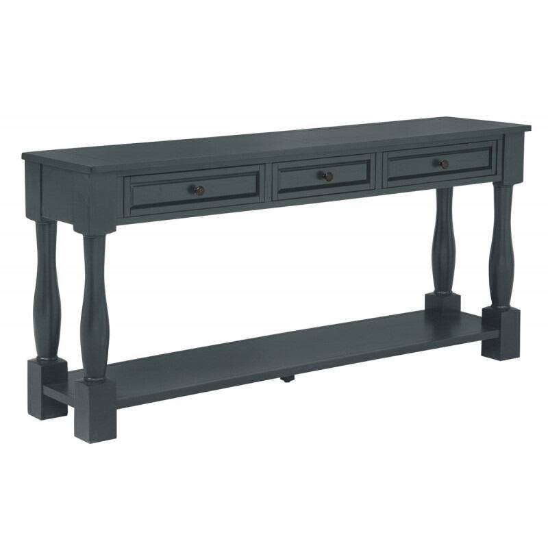63" Long Console Table with Drawers & Shelf for Entryway, Hallway, Living Room