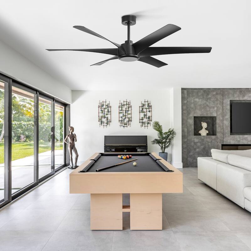 65-in Indoor Large Ceiling Fan with Remote without Light (6-Blade)