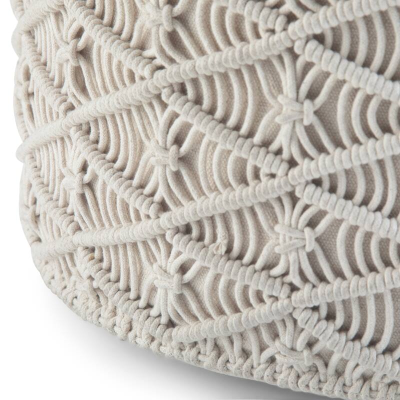 WYNDENHALL Emile Round Macrame Pouf