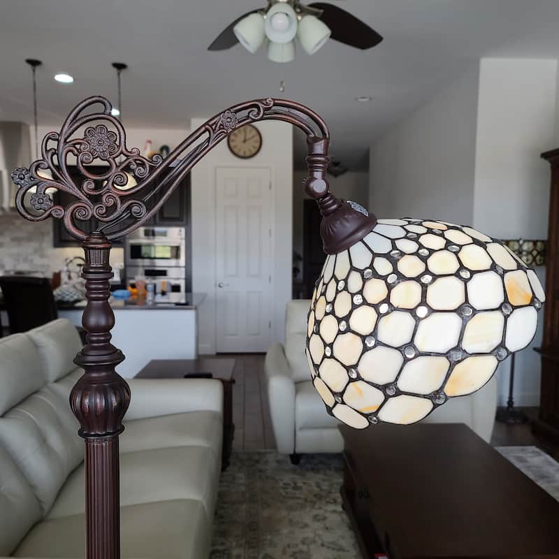 Tiffany Style 62-inch Jeweled Reading Floor Lamp Amora Lighting
