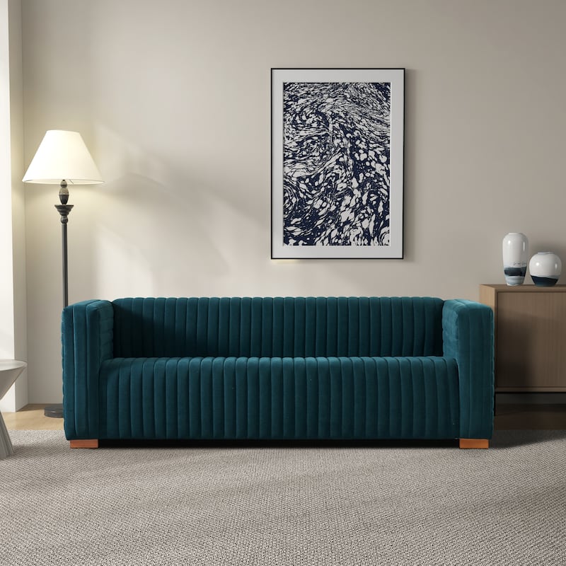 Ella Mid Century Modern Style Velvet Living Room Couch