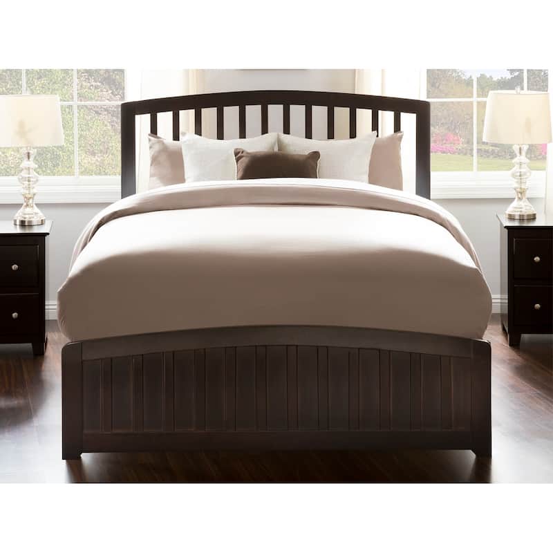 Old World Charm Platform Bed with Footboard & Drawers - Walnut Finish