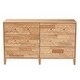 preview thumbnail 4 of 9, Hosea Japandi Carved Honeycomb Natural 6-Drawer Dresser