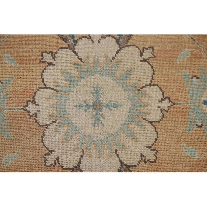 Hand Knotted Oriental 100% Wool Carpet Traditional All-Over Oranges & Rust Tabriz Area Rug - 11' 1'' X 7' 3''