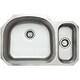 preview thumbnail 2 of 1, Fine Fixtures Undermount Offset Stainless Steel Double-bowl Sink - 31.5" x 21"