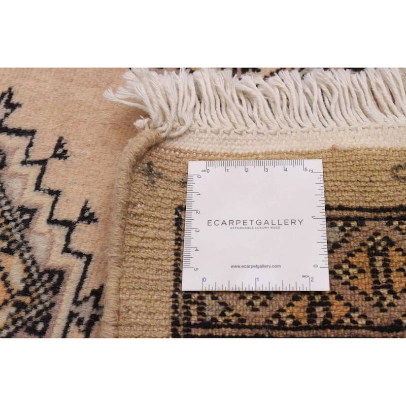 ECARPETGALLERY Hand-knotted Finest Peshawar Bokhara Beige Wool Rug - 4'1 x 6'6