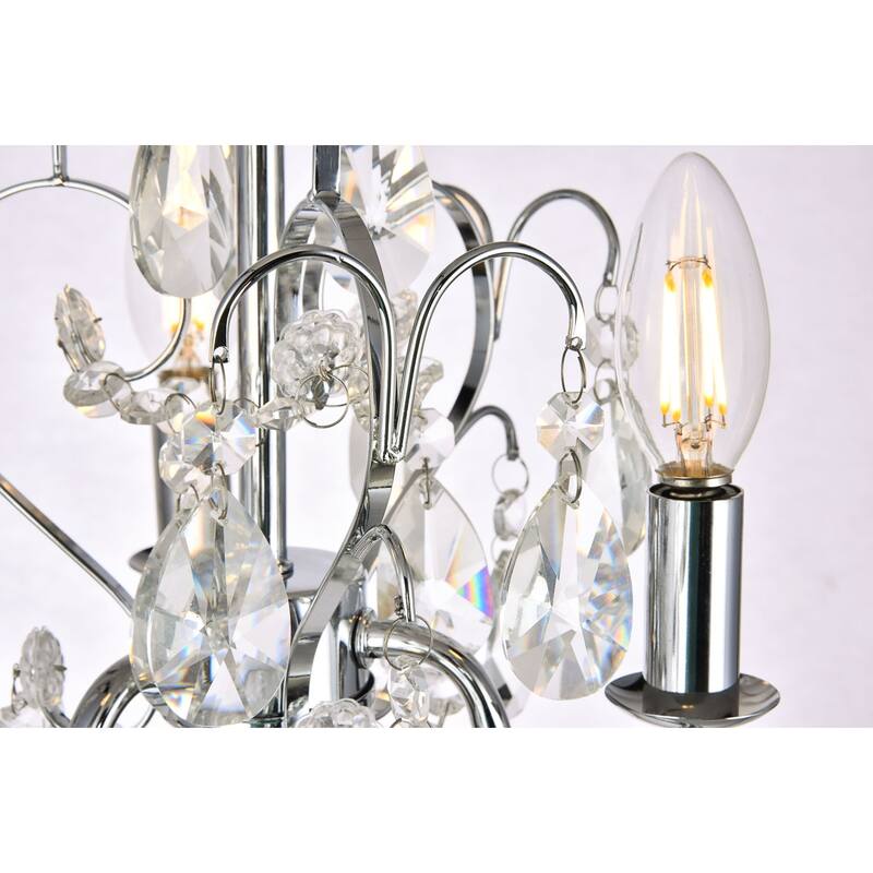 Elegant Lighting Kaede 3 Light 9-1/2" Crystal Chandelier