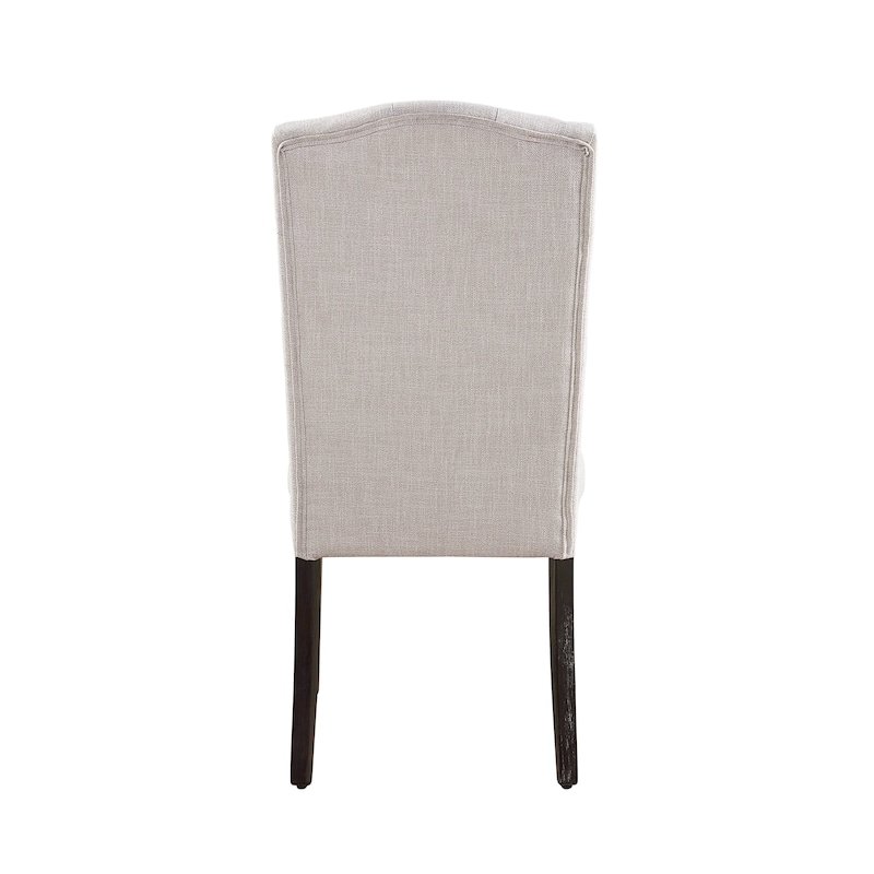 Gerardo Beige Linen & Weathered Espresso Dining Chair (Set of 2)