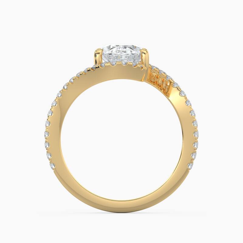 Auriya 14k Gold Oval Lab Grown Diamond Bypass Engagement Ring 1.00 to 5.00 ct. tw. (F-G, VS)