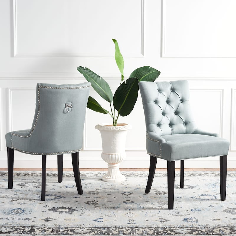 SAFAVIEH Chelsey Grey Ring Dining Chair (Set of 2) - 22" x 25.6" x 36.4" - 22"W x 25"D x 36"H
