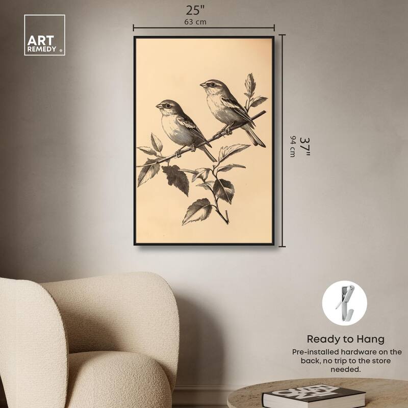 Pair of Finches I Canvas by Art Remedy