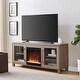preview thumbnail 4 of 56, Quincy TV Stand with Fireplace Insert 58" - Antiqued Grey Oak with Crystal Insert
