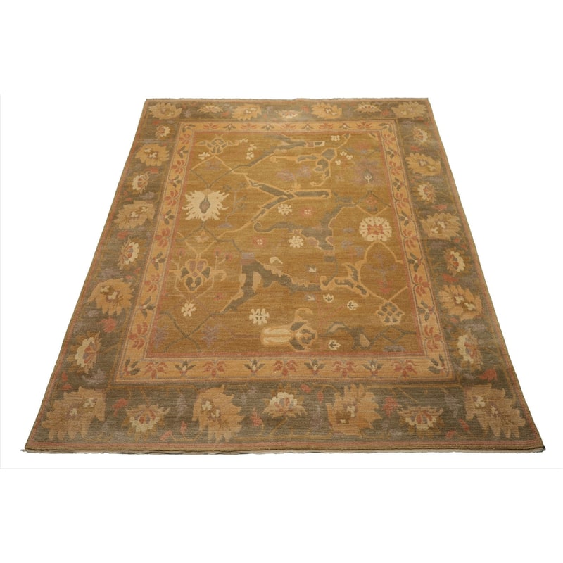 8x10 Hand Knotted Wool Mustard Tibetan Plush Pile 223 Bidjar Wash Rug - 8' x 10'