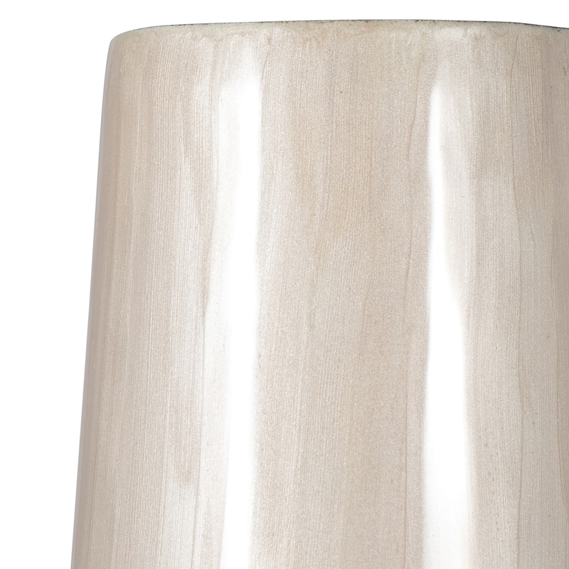 24"Hx8" Diameter, Metal Alabastron Vase in Pearl White Elegant and Decorative Vase for Weddings, Centerpieces, and Home