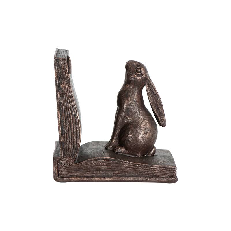 Bronze Rabbit on Book Resin Bookends