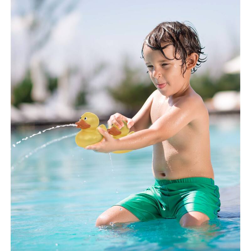 DolliBu Metallic Yellow Duck Bath Buddy Squirter For Toddlers - 2.7Lx2.2Wx2.3H inches