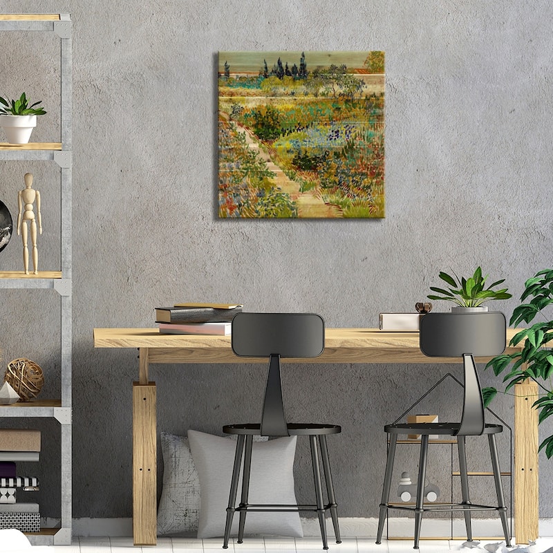 The Garden at Arles Print On Wood by Vincent van Gogh - Multi-Color