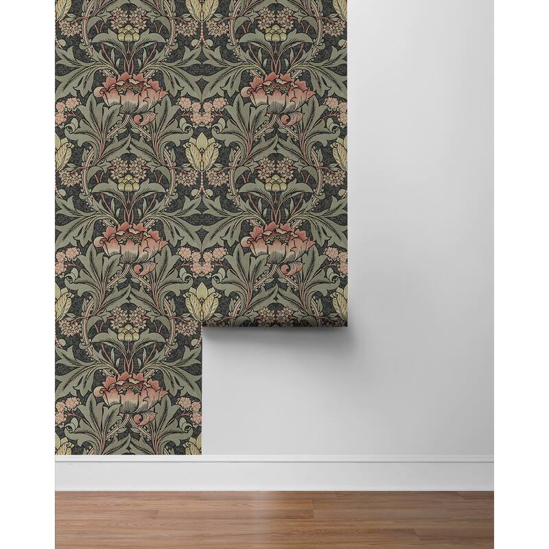 NextWall Acanthus Floral Peel and Stick Wallpaper
