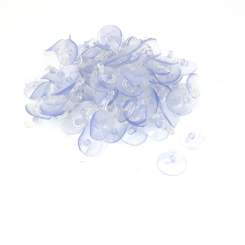 100 Pcs Home Bathoom Clear Plastic 30mm Dia Suction Cup Hook Hangers