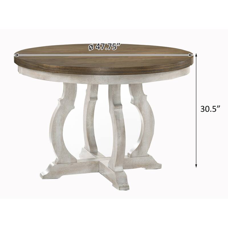 Murphy Walnut and Antique White Round Dining Table