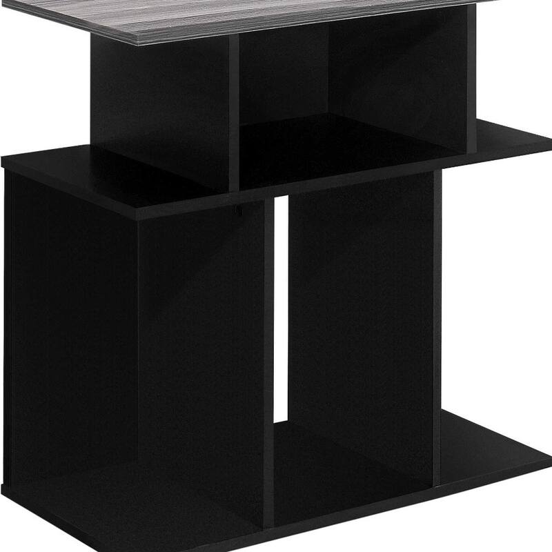 24" Rectangular Wood End Table with Six Open Shelves Perfect for Living Room or Office - 23.75”H x 11.75”W x 23.75”D