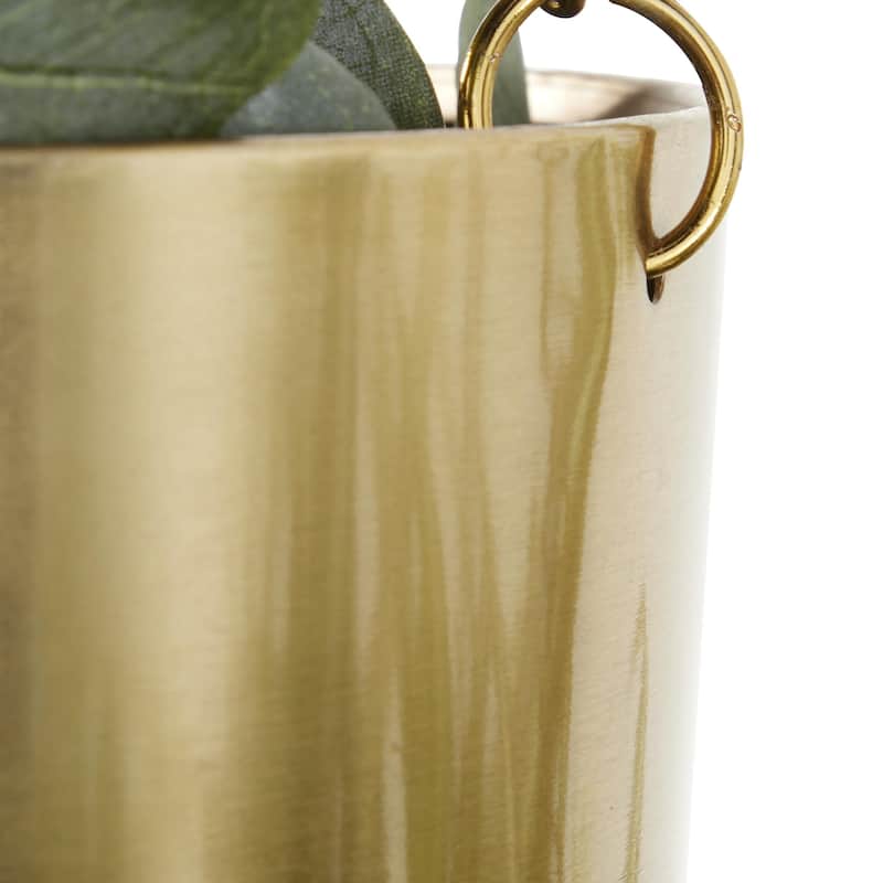 Metal Indoor Outdoor Hanging Dome Indoor Outdoor Wall Planter with Chain - Set of 2 Silver or Gold - CosmoLiving by Cosmopolitan