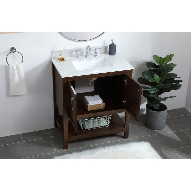 Elegant Lighting VF16030-BS Aubrey 30" Free Standing Single Basin