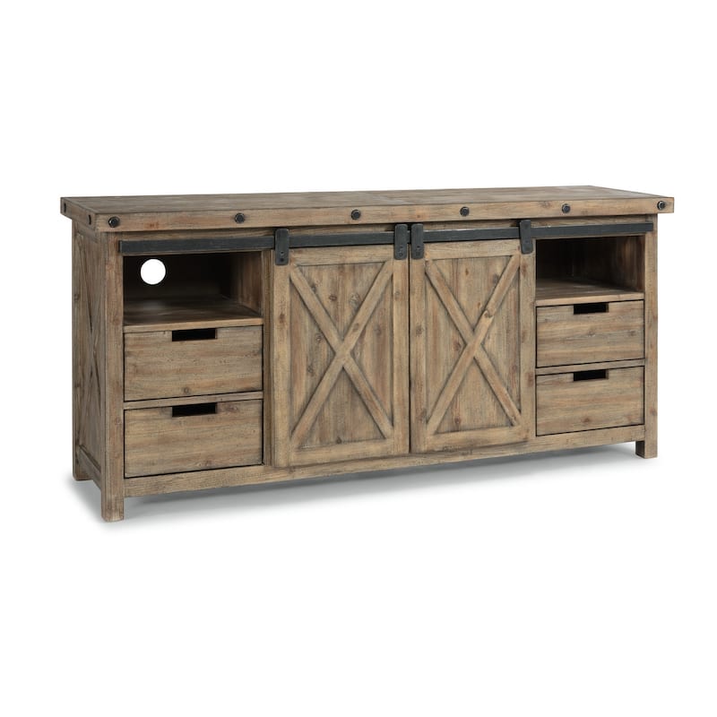 Carpenter Brown Wood Entertainment Base by Flexsteel - 72" x 33" x 19"