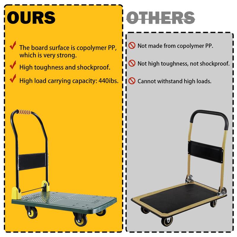 Foldable Push Hand Cart, Platform Truck