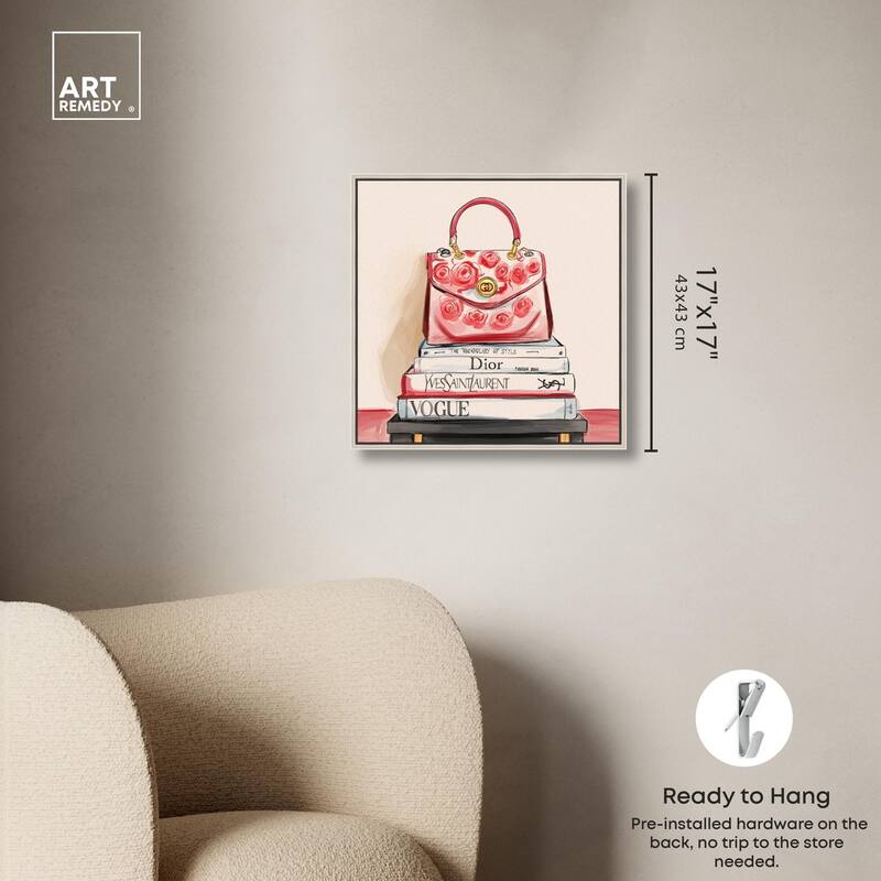 red flowers handbag Canvas by Art Remedy