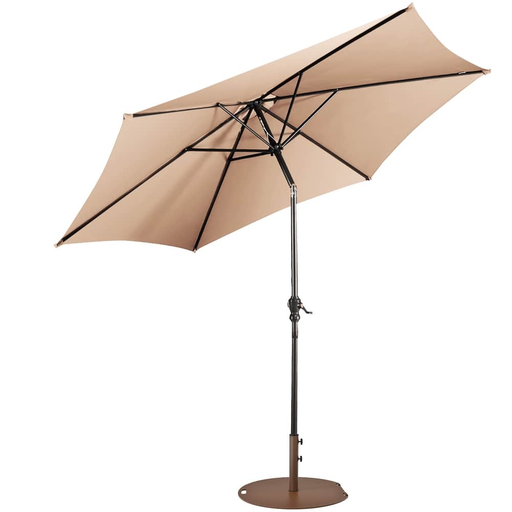 Costway 9ft Patio Umbrella Outdoor W/ 50 LBS Round Umbrella Stand W/