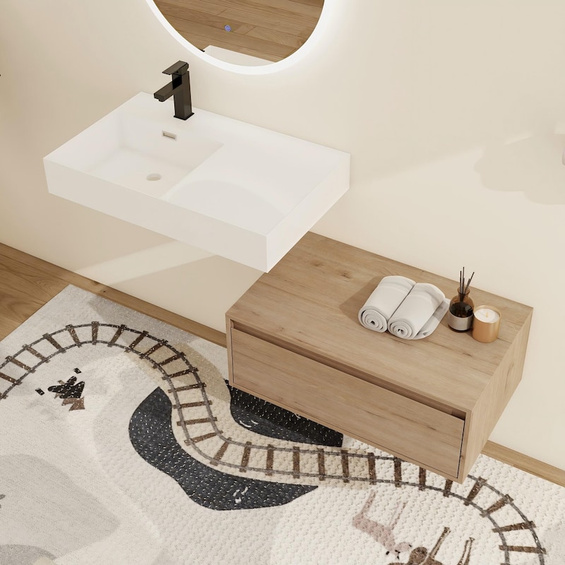 Malwee 30"/60" Floating Bathroom Vanity, Wall Mounted Bathroom Vanity with Single/Double Sink and Soft Close Drawers