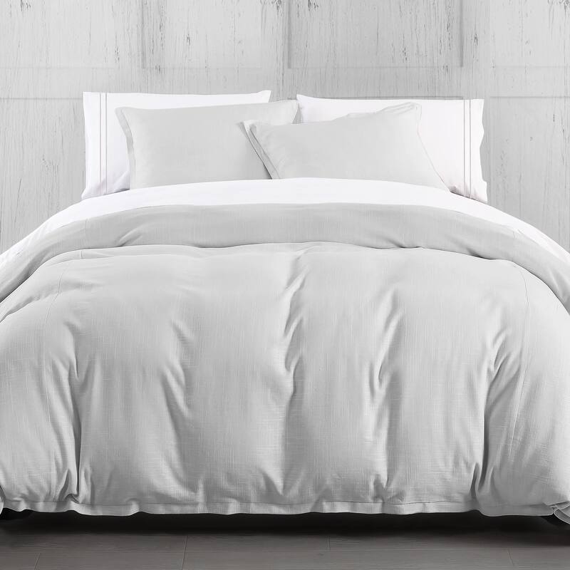 HiEnd Accents Hera Washed Linen Flange Duvet Cover Set, 3PC
