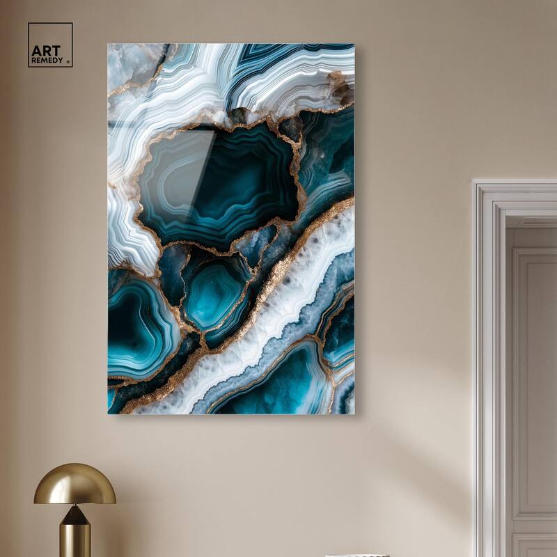 Teal Tectonic I Acrylic by Art Remedy, Ready to Hang