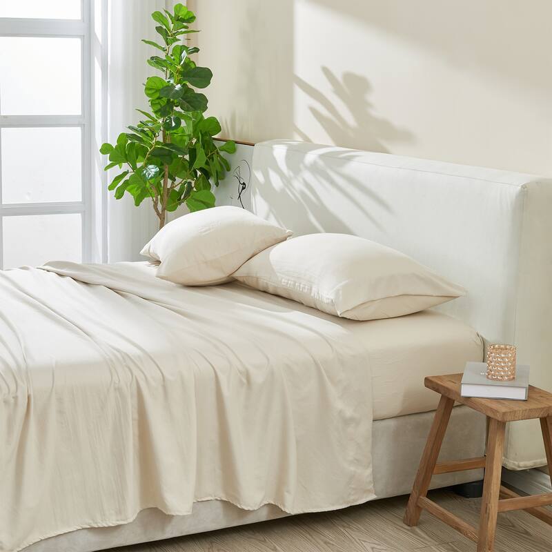 Patina Vie Maison Pre-Washed Microfiber Ultra-Soft Solid Bed Sheet Set