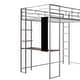 preview thumbnail 12 of 18, Silver Twin Size Metal Loft Bed with Ladder, Fence, 2 Shelves and Desk for Bedroom