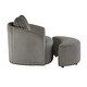 preview thumbnail 24 of 46, Sligo Oversized Wale Corduroy Swivel Accent Chair with Furry Channel Pillow and Ottoman by iNSPIRE Q Bold