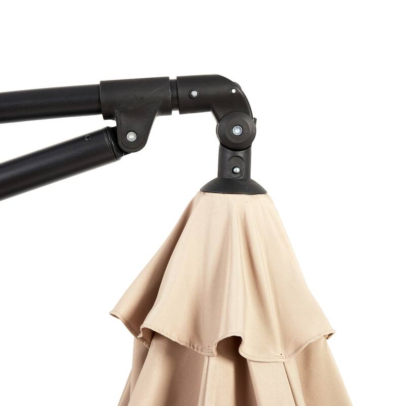 9.64 ft. Steel Market Outdoor Patio Umbrella with 8 Ribs, Offset Hanging Umbrella with Easy Tilt Adjustment