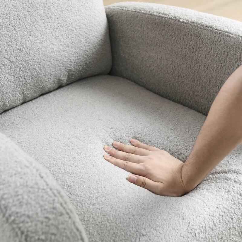 Anmytek 27.6 Inch Modern High Back Rocking Chair with Side Pockets for Living Room