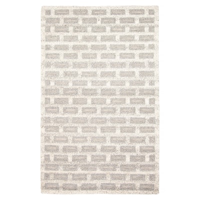 ECARPETGALLERY Braid weave Sienna Grey Wool Rug - 5'1 x 8'0