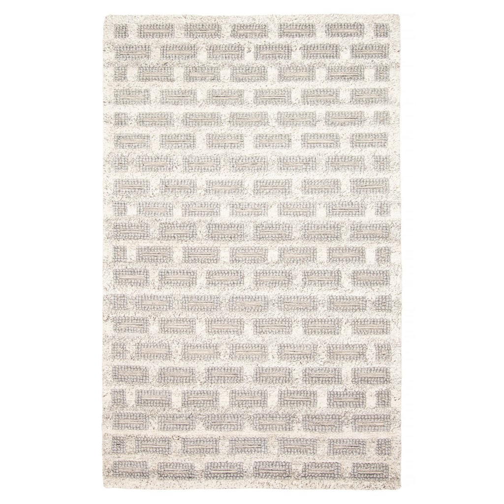 ECARPETGALLERY Braid weave Sienna Grey Wool Rug - 5'1 x 8'0
