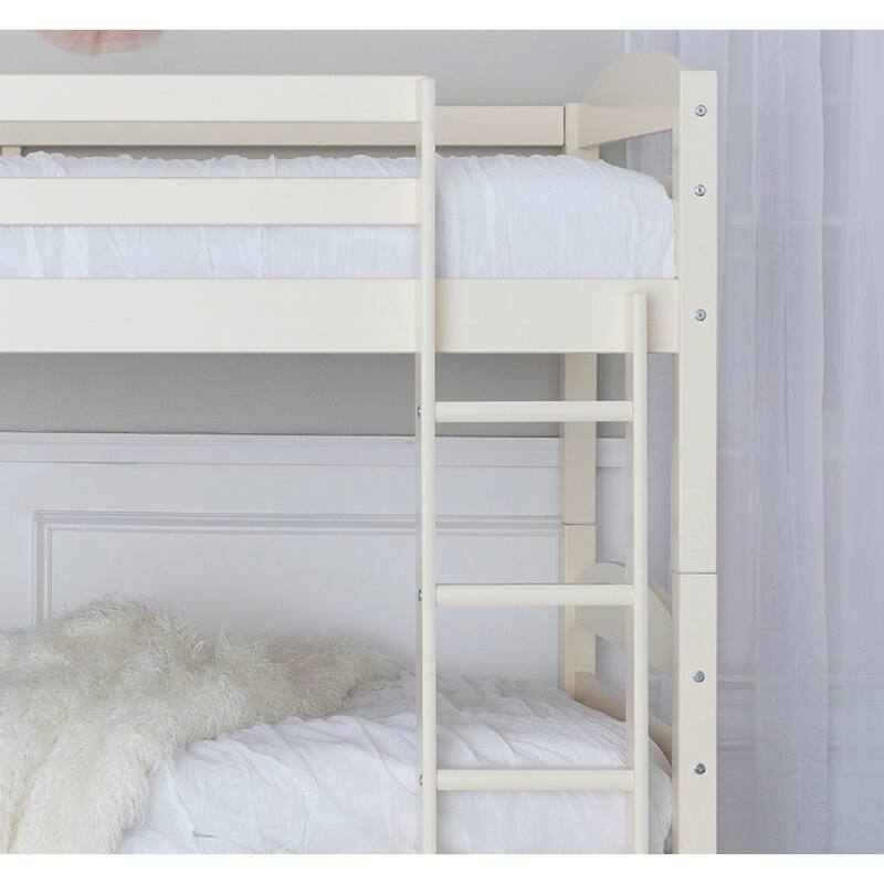 Middlebrook Solid Wood Convertible Twin-over-Twin Bunk Bed - Off White